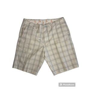 Tommy Bahama 35 X10 Relax Pucker Stitch Plaid Ivory Casual Shorts